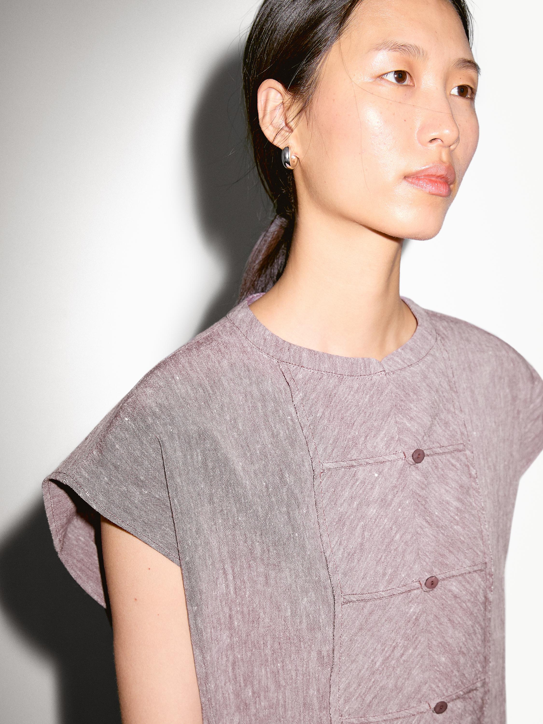 Blouse fluide avec plastron